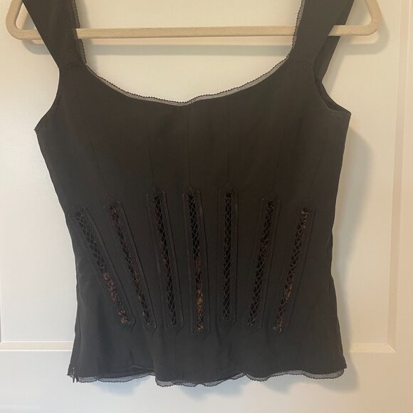 Elie Tahari dark brown bustier top - Picture 2 of 3